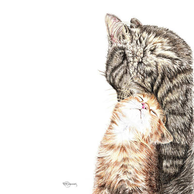 Mama cat with kitten - greeting card - LE NID atelier
