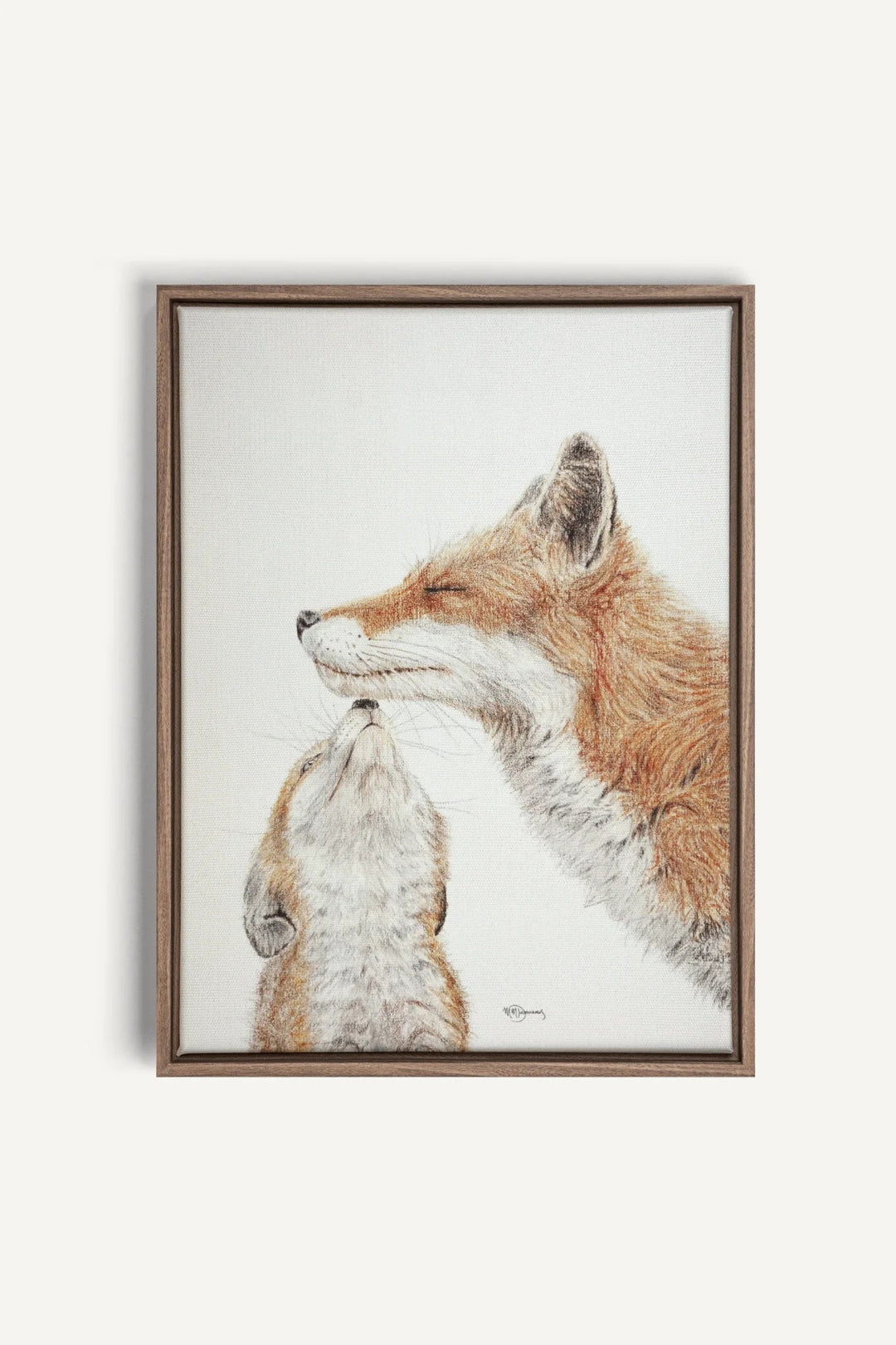 Mama Fox with baby Color, canvas print - LE NID atelier