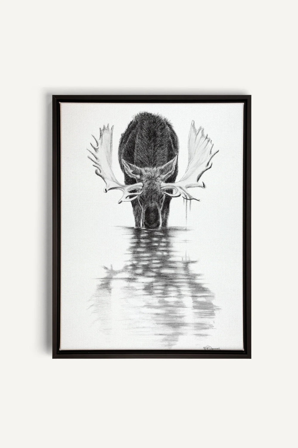 Moose in calm water, canvas print - LE NID atelier