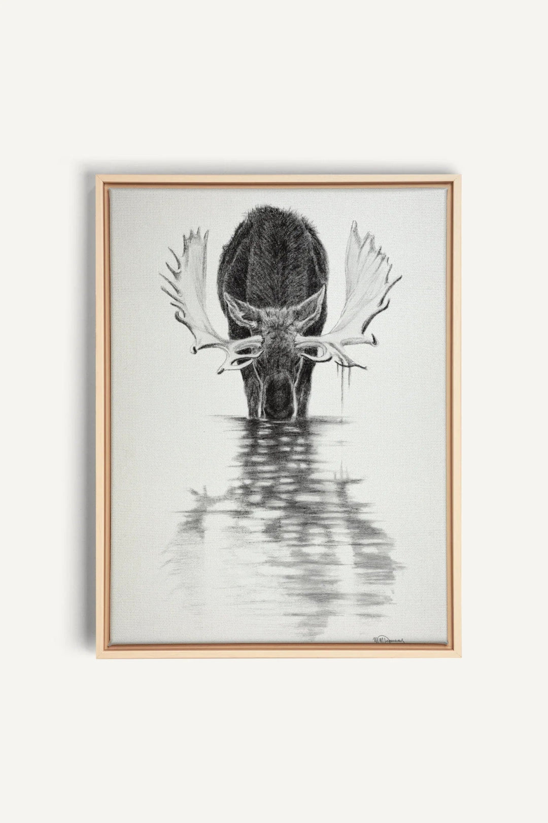 Moose in calm water, canvas print - LE NID atelier