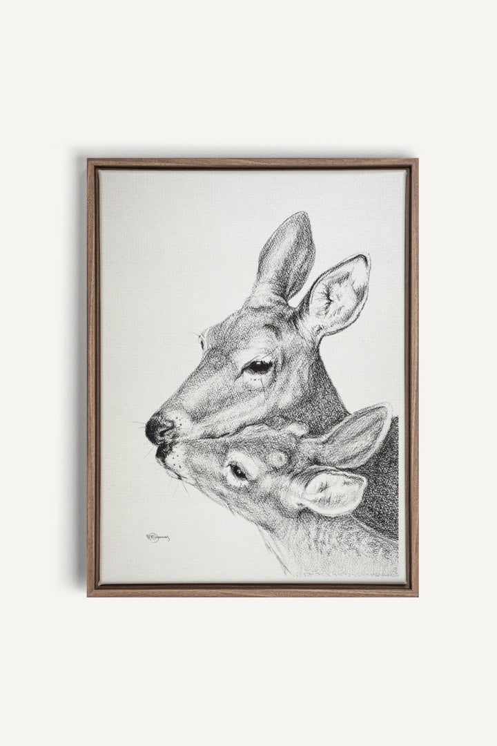 Mother and Baby Deer, canvas print - LE NID atelier