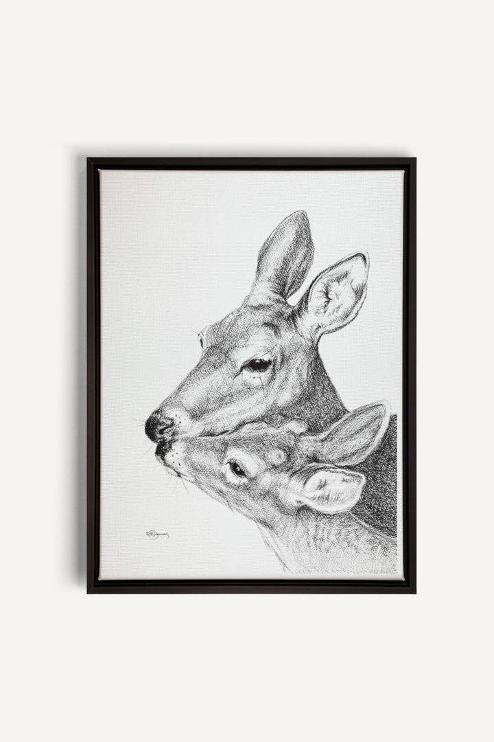 Mother and Baby Deer, canvas print - LE NID atelier
