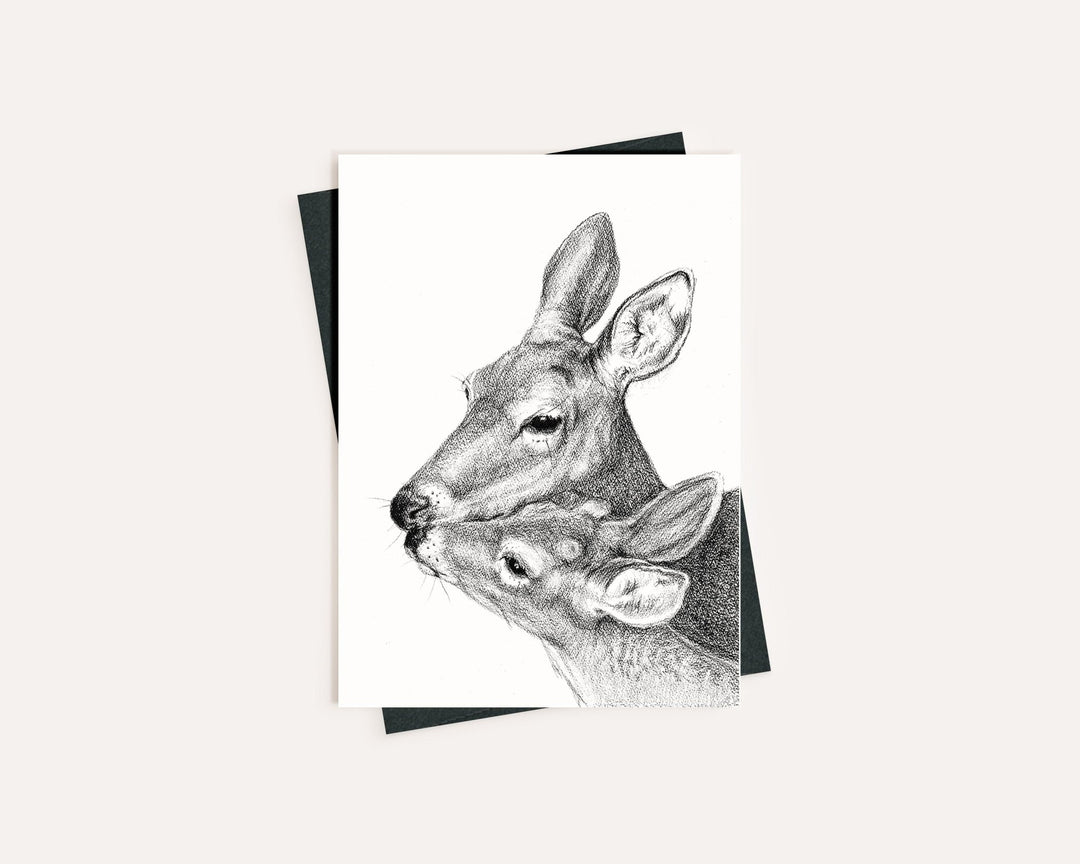 Mother and Baby Deer - Greeting Card - LE NID atelier