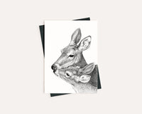 Mother and Baby Deer - Greeting Card