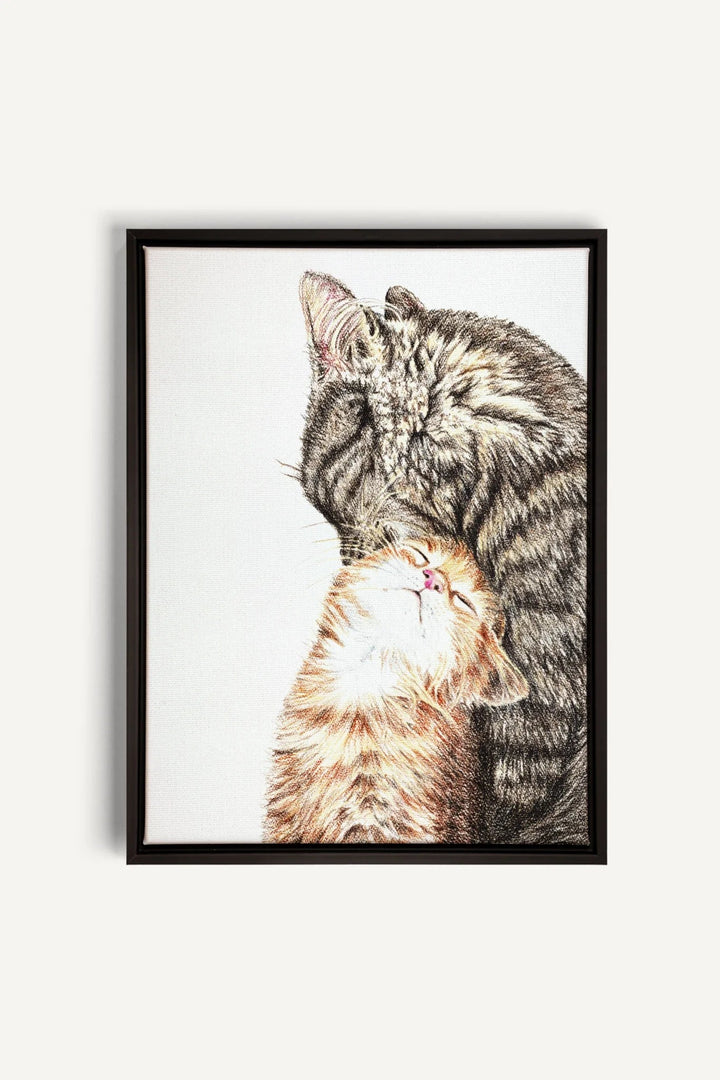 Mother Cat with kitten, canvas print - LE NID atelier