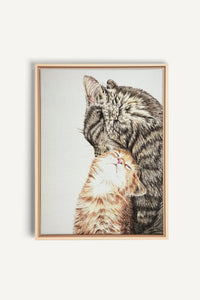 Mother Cat with kitten, canvas print