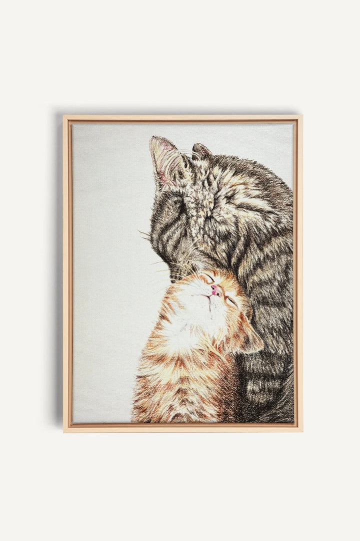 Mother Cat with kitten, canvas print - LE NID atelier