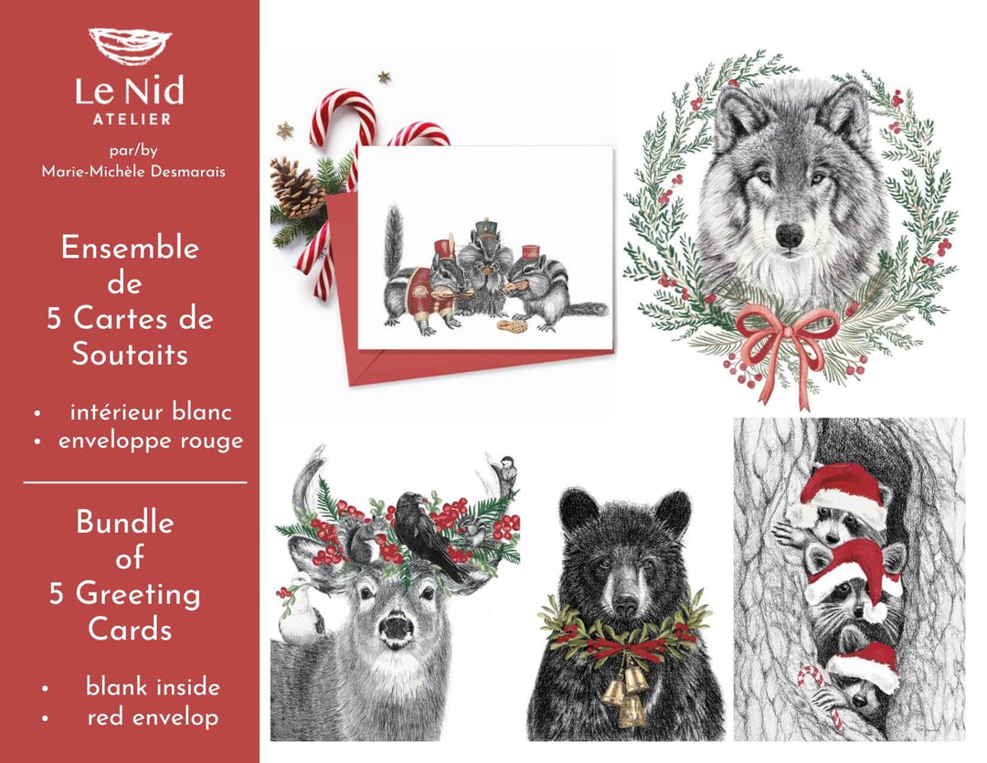 NEW 5 Christmas Greeting Card Bundle 2025 - Special Christmas Card BUNDLE - LE NID atelier
