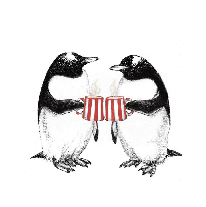 Penguins Sharing Coffee - Christmas Card - LE NID atelier