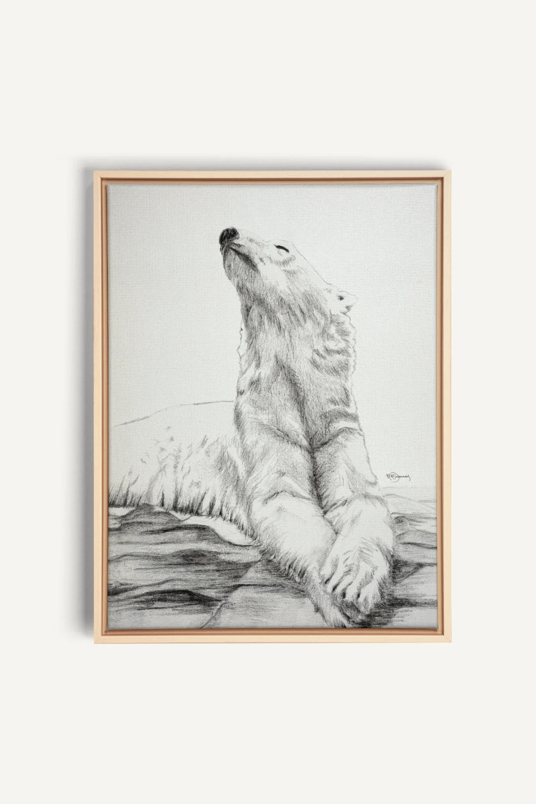 Polar Bear Sunbath Print, canvas print