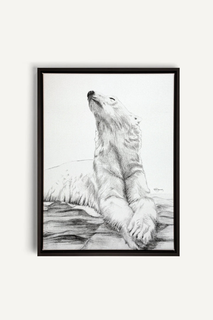 Polar Bear Sunbath Print, canvas print