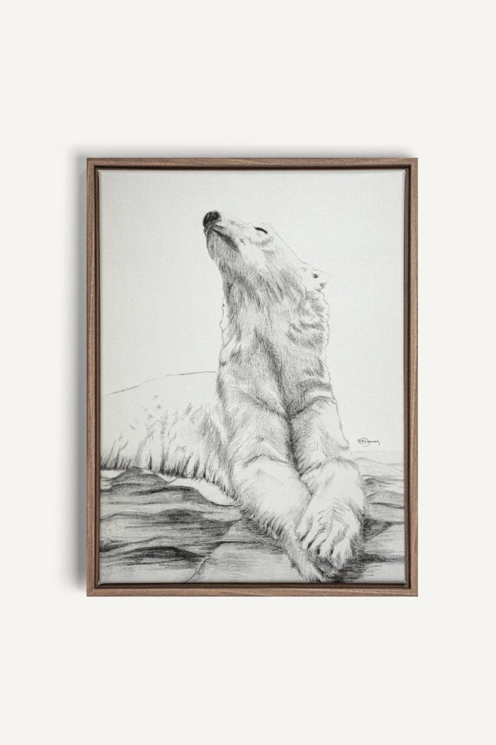 Polar Bear Sunbath Print, canvas print