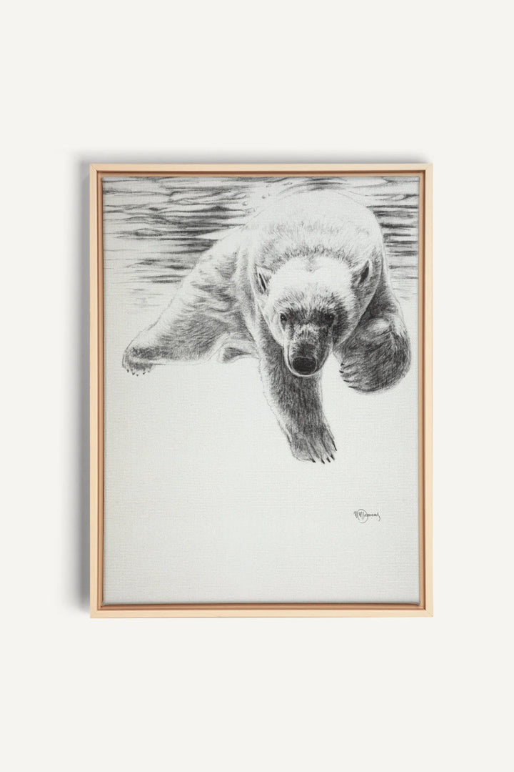 Polar Bear Swimming, canvas print
