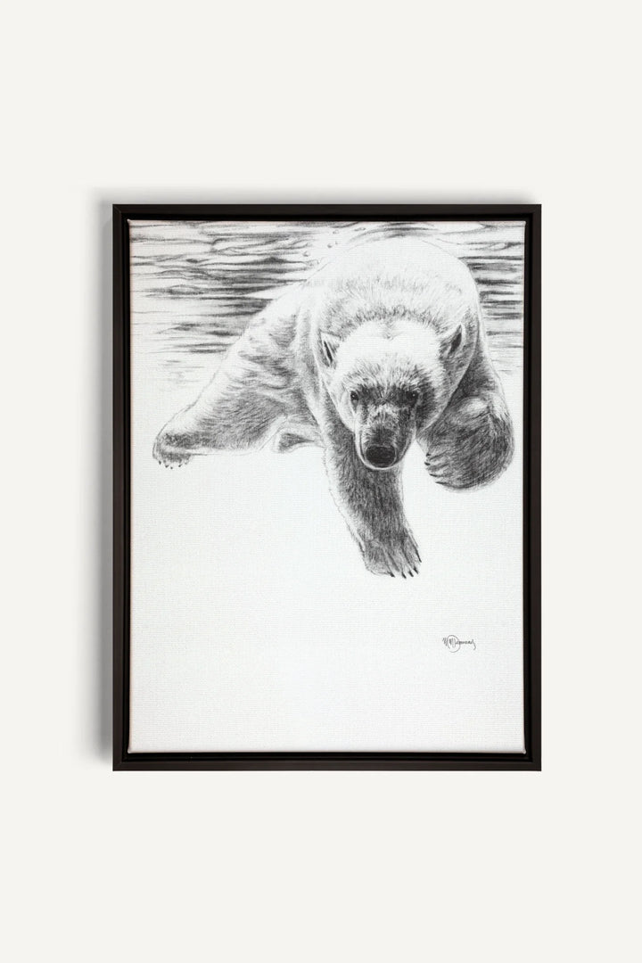 Polar Bear Swimming, canvas print