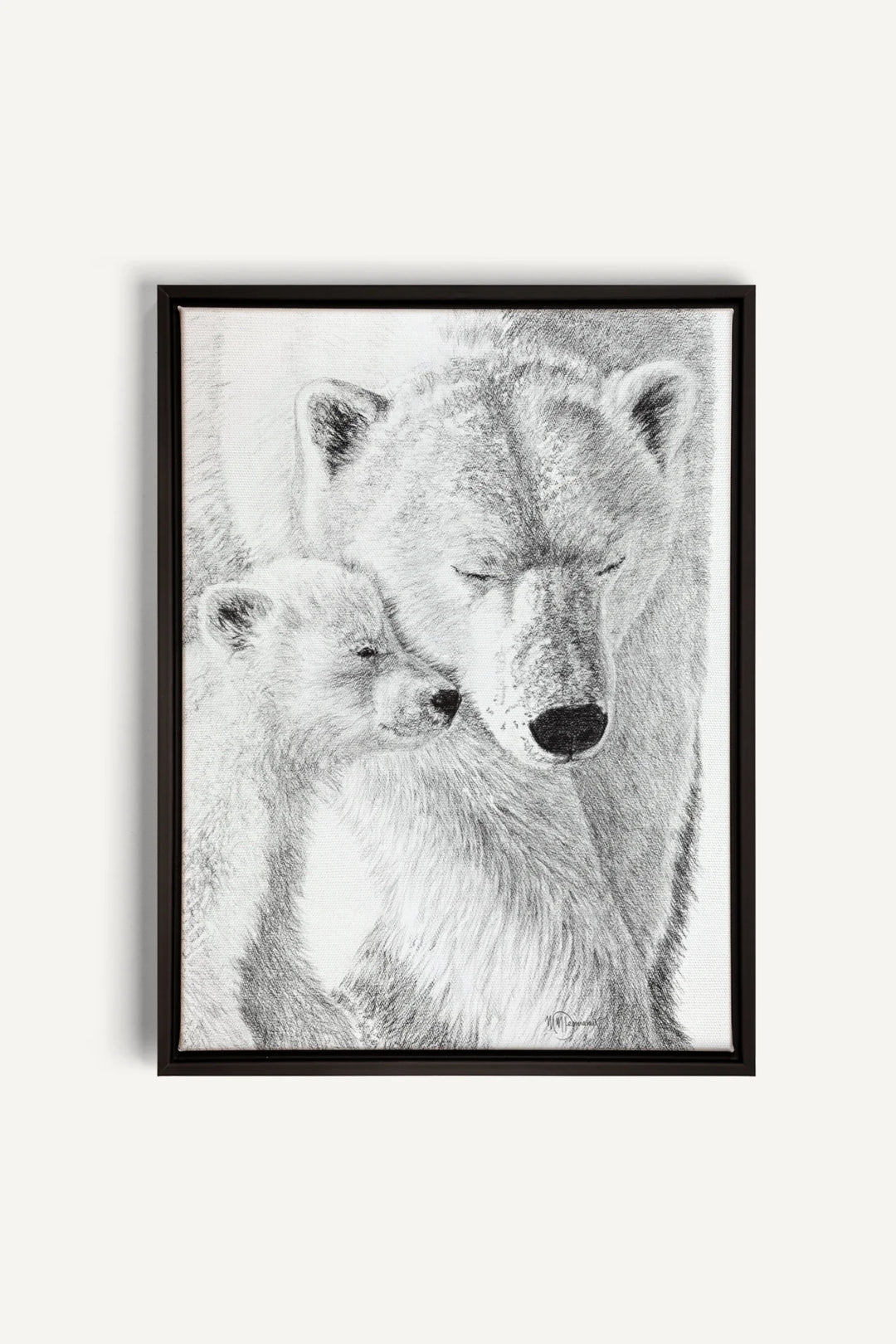 Polar Bear with cub "Social Animal" Collection, canvas print