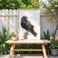 Corbeau - affiche - cadre déco animaux de la forêt