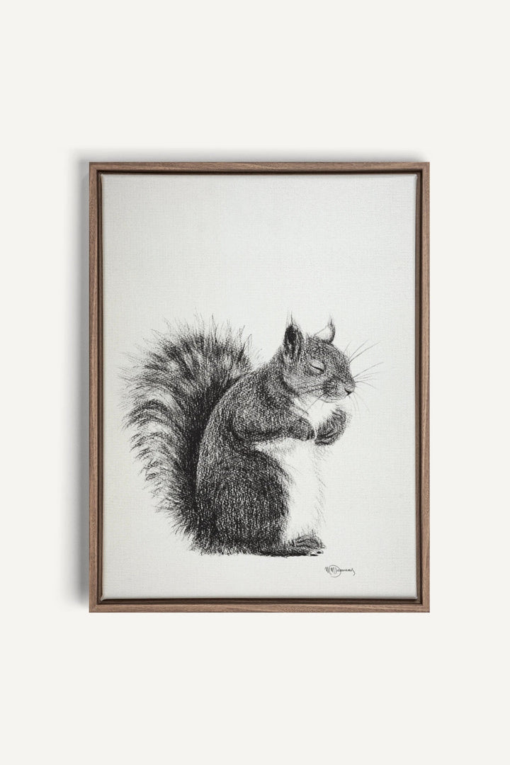 Sleeping Squirrel "Social Animal" Collection, canvas print - LE NID atelier