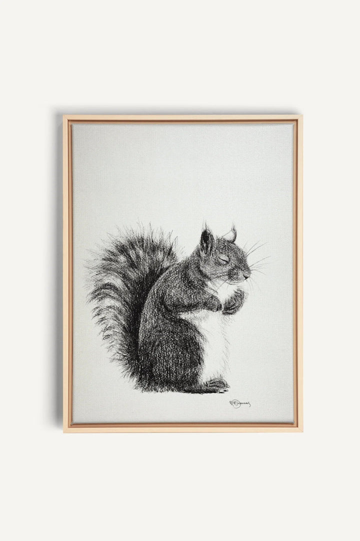 Sleeping Squirrel "Social Animal" Collection, canvas print - LE NID atelier