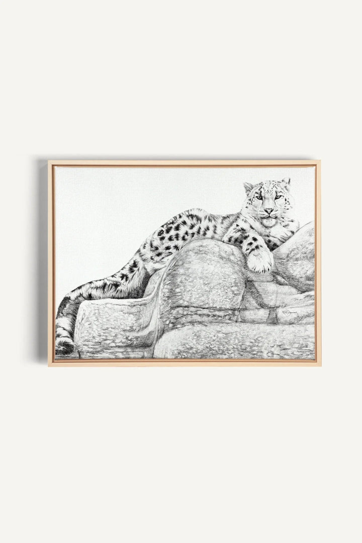 Snow Leopard - collaboration with La Fondation du Zoo de Granby, canvas print - LE NID atelier