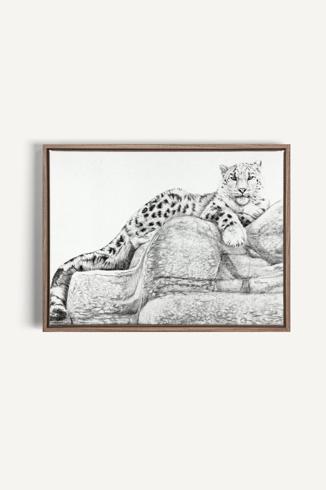 Snow Leopard - collaboration with La Fondation du Zoo de Granby, canvas print - LE NID atelier