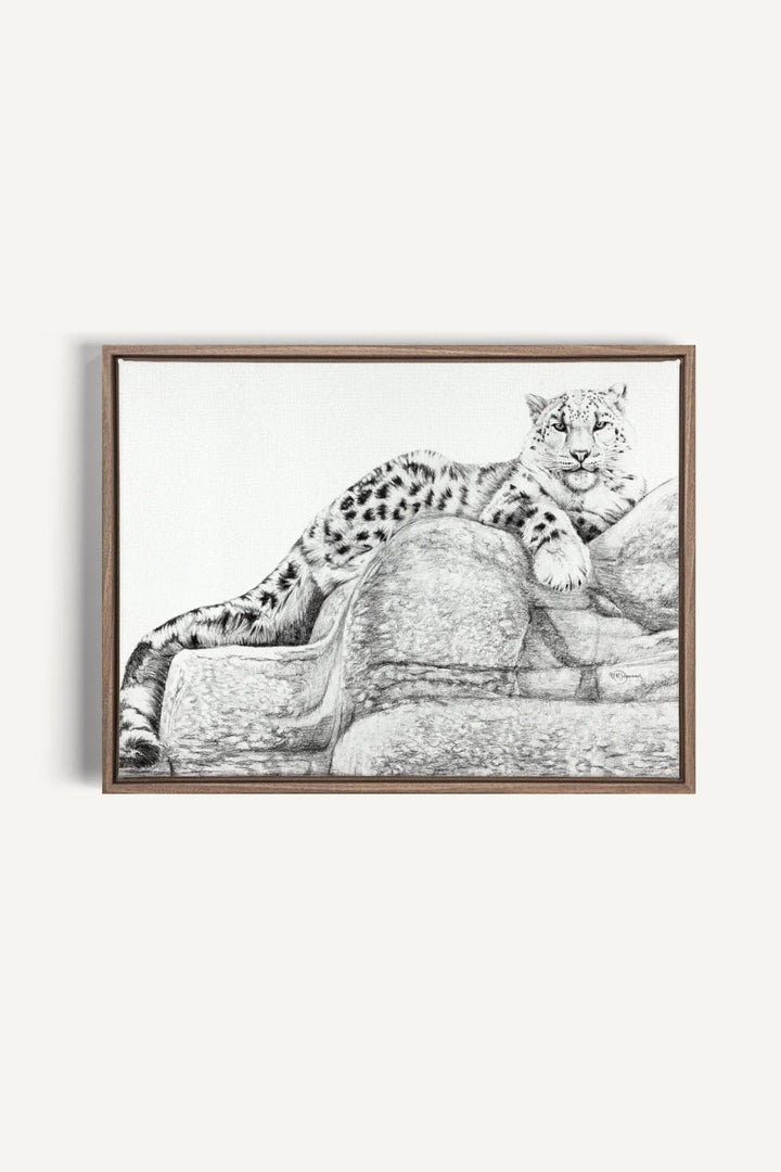 Snow Leopard - collaboration with La Fondation du Zoo de Granby, canvas print - LE NID atelier