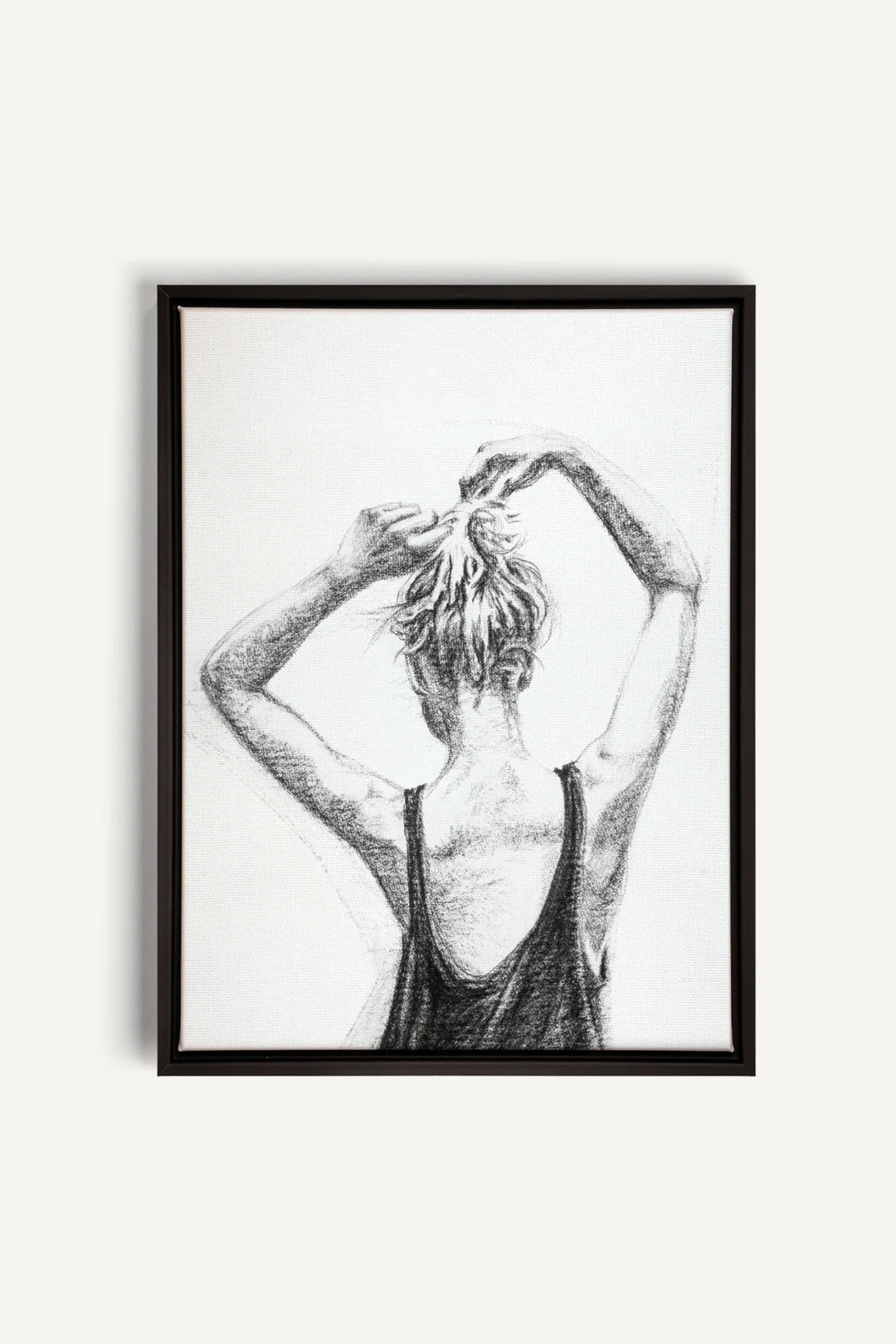 Taking Time Women Figure Black on cream, canvas print