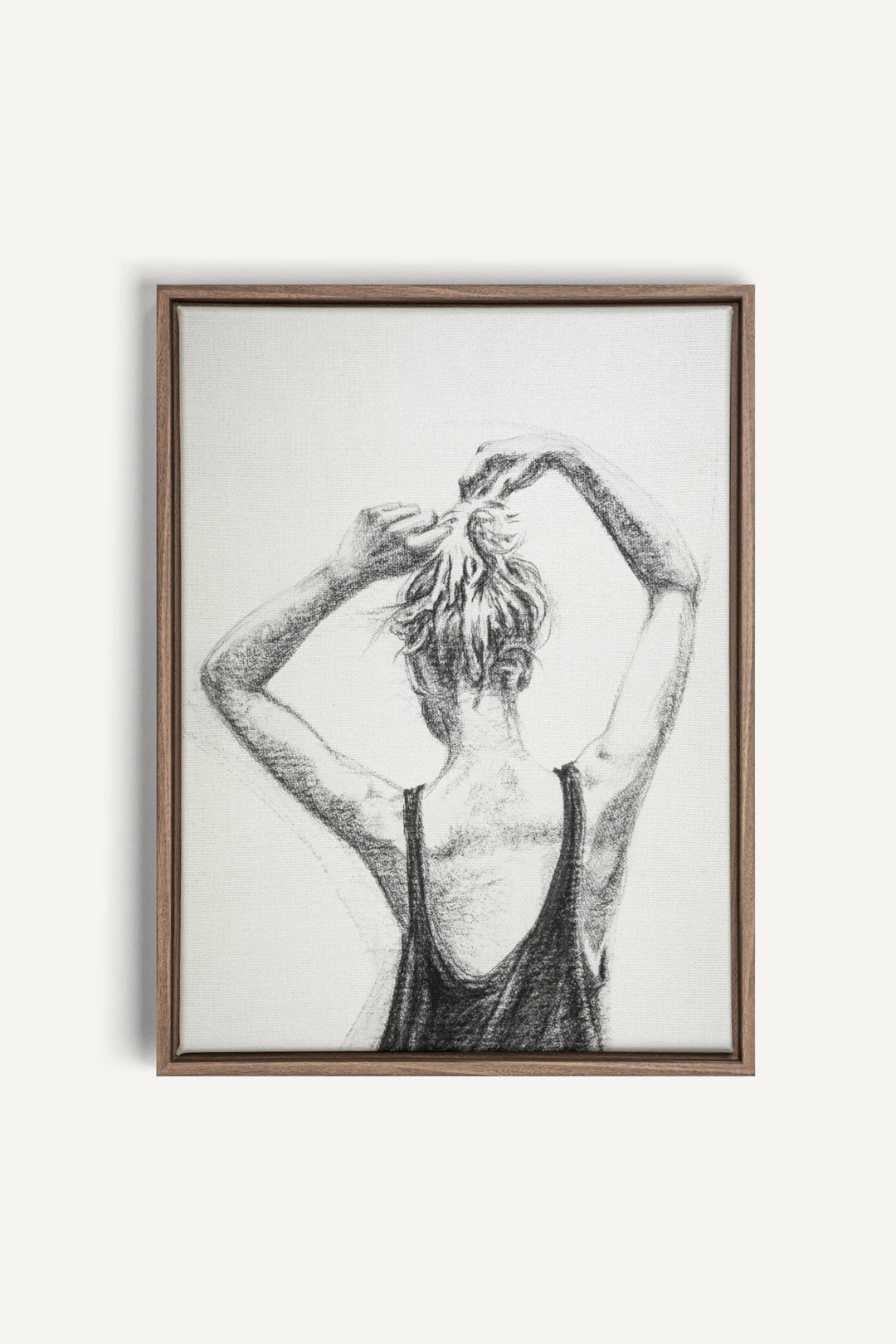 Taking Time Women Figure Black on cream, canvas print
