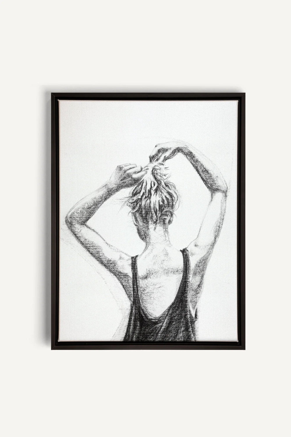 Taking Time Women Figure Black on cream, canvas print - LE NID atelier