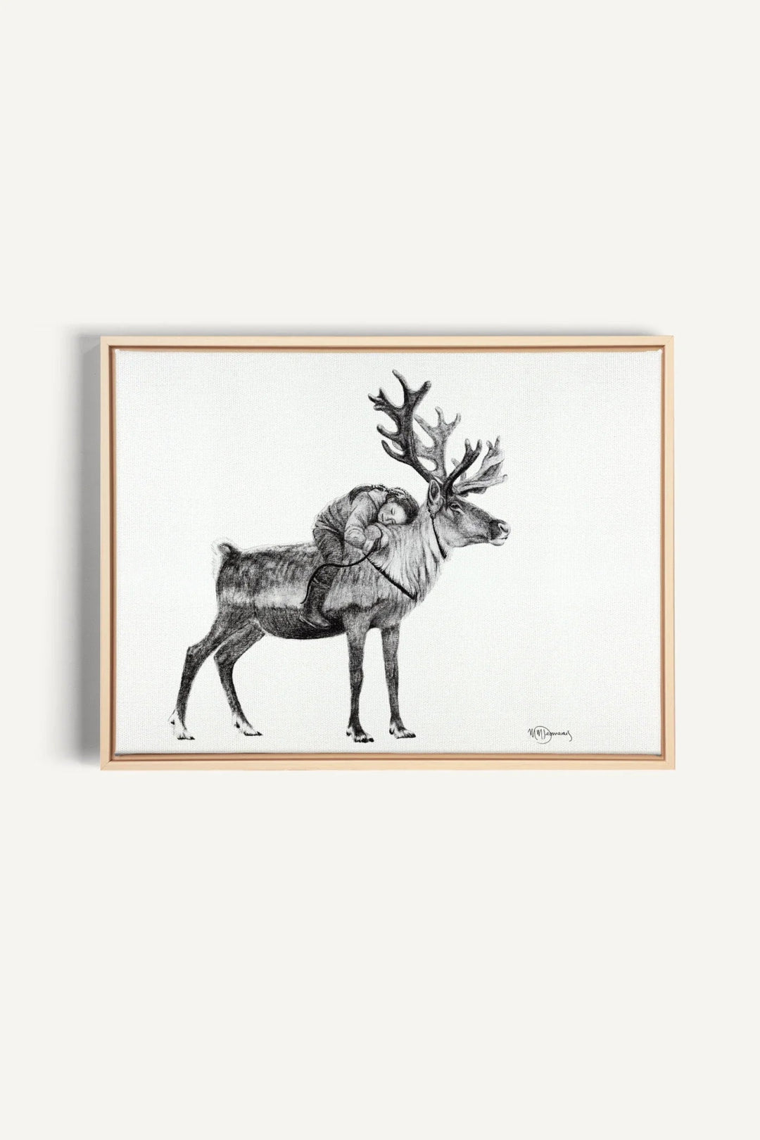 Tsaatan Girl with Reindeer "Social Animal" Collection, canvas print - LE NID atelier