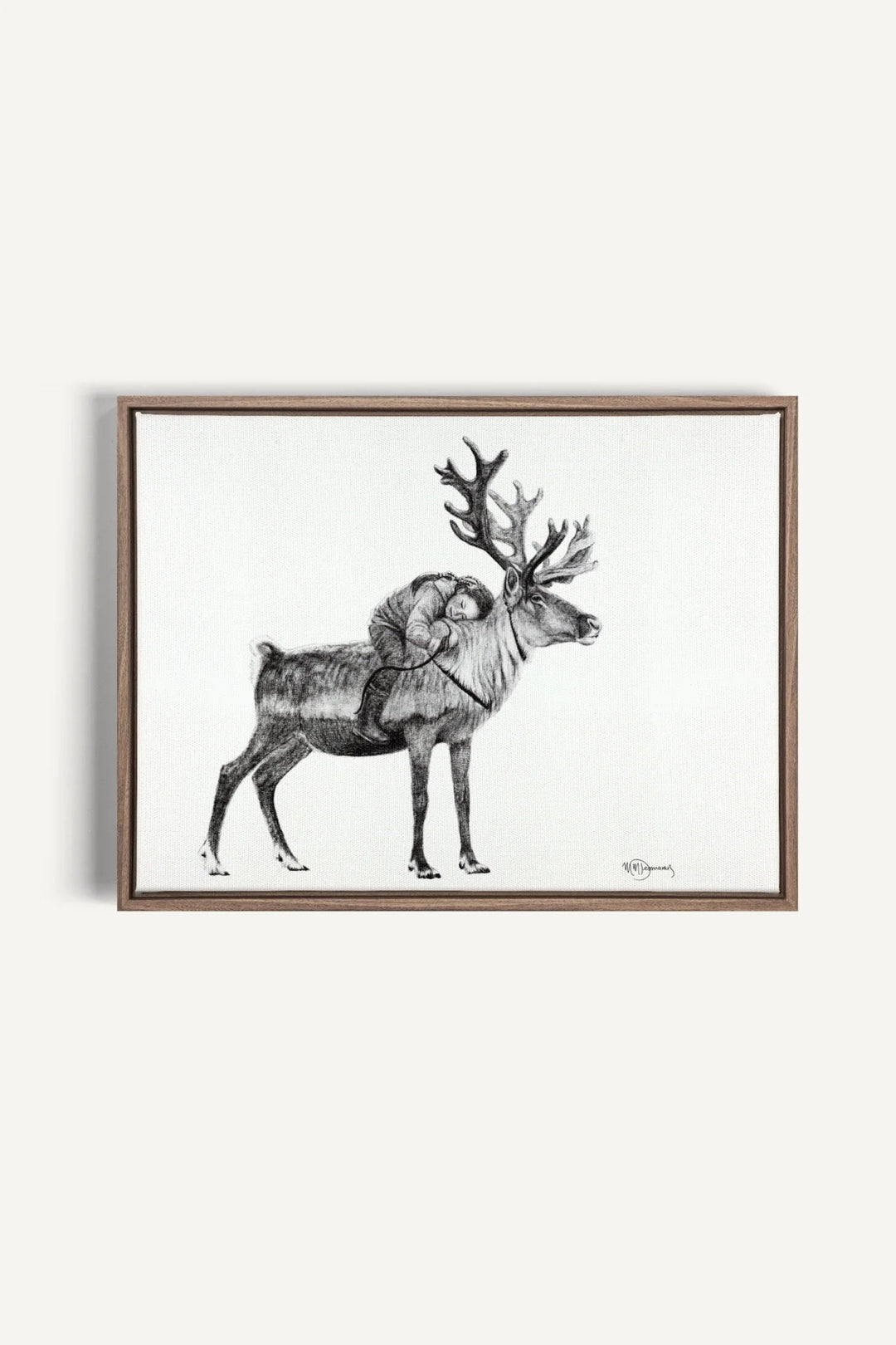 Tsaatan Girl with Reindeer "Social Animal" Collection, canvas print - LE NID atelier