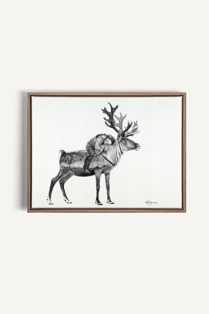 Tsaatan Girl with Reindeer "Social Animal" Collection, canvas print - LE NID atelier