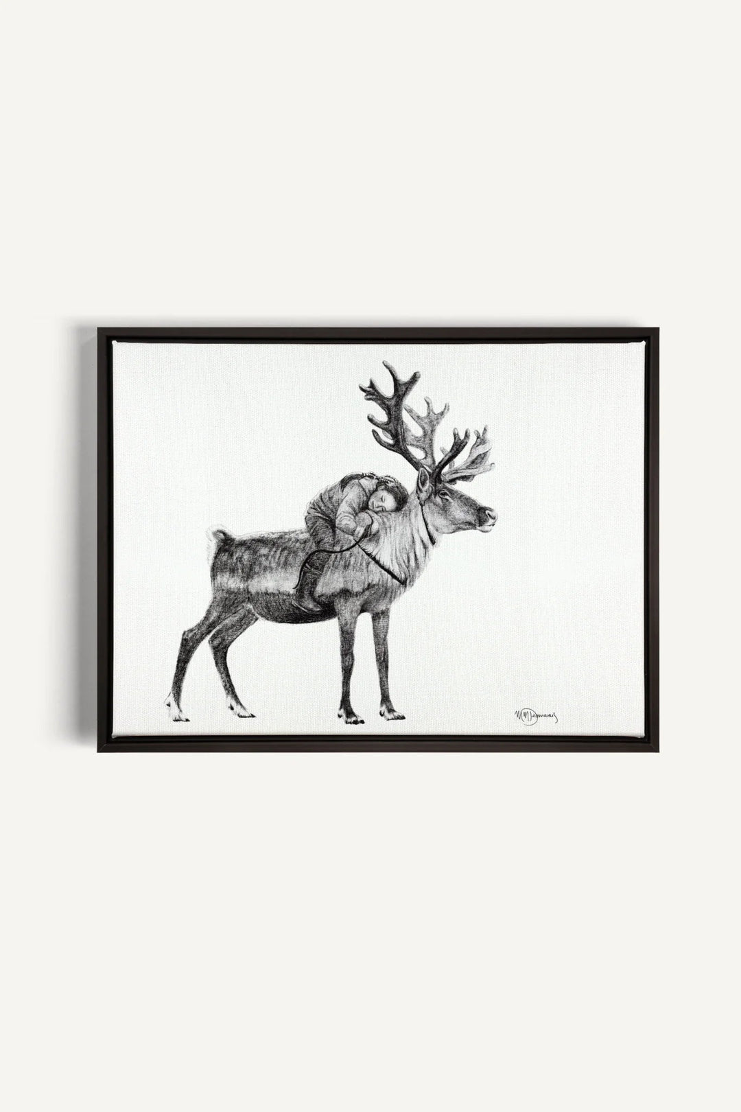 Tsaatan Girl with Reindeer "Social Animal" Collection, canvas print - LE NID atelier