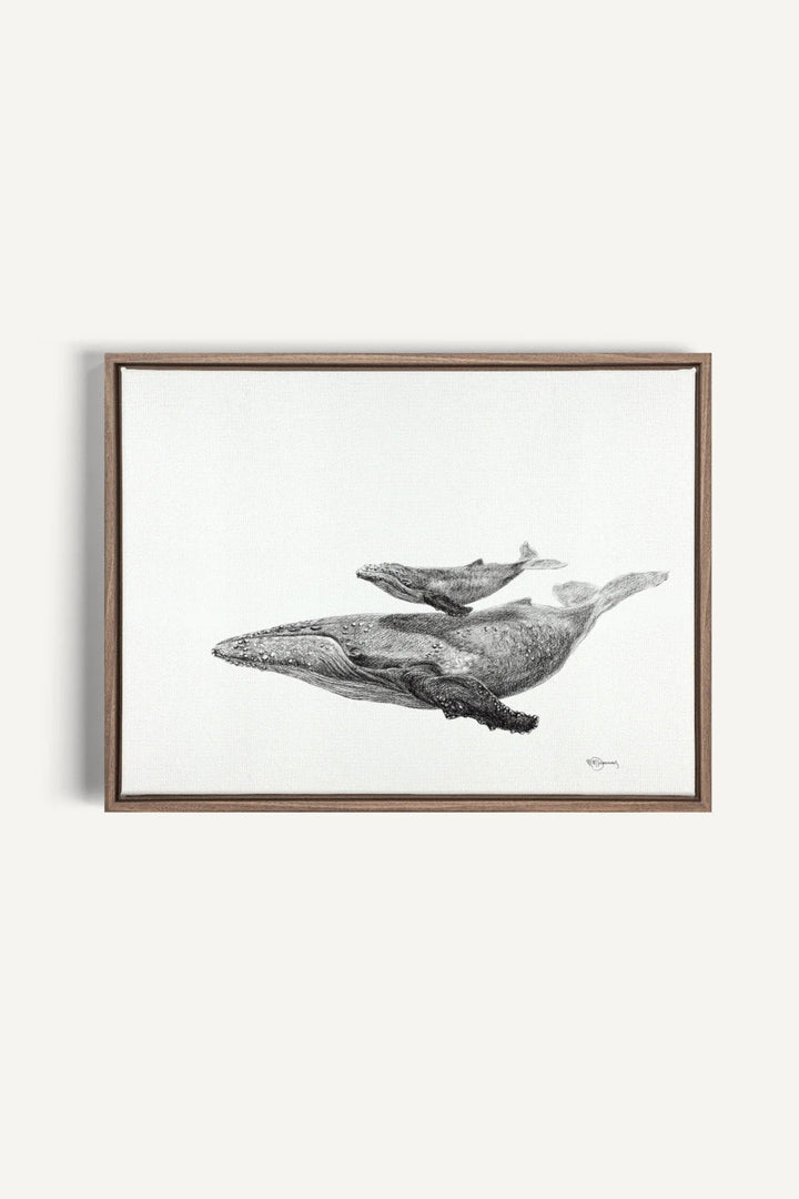 Whale with calf, canvas print - LE NID atelier