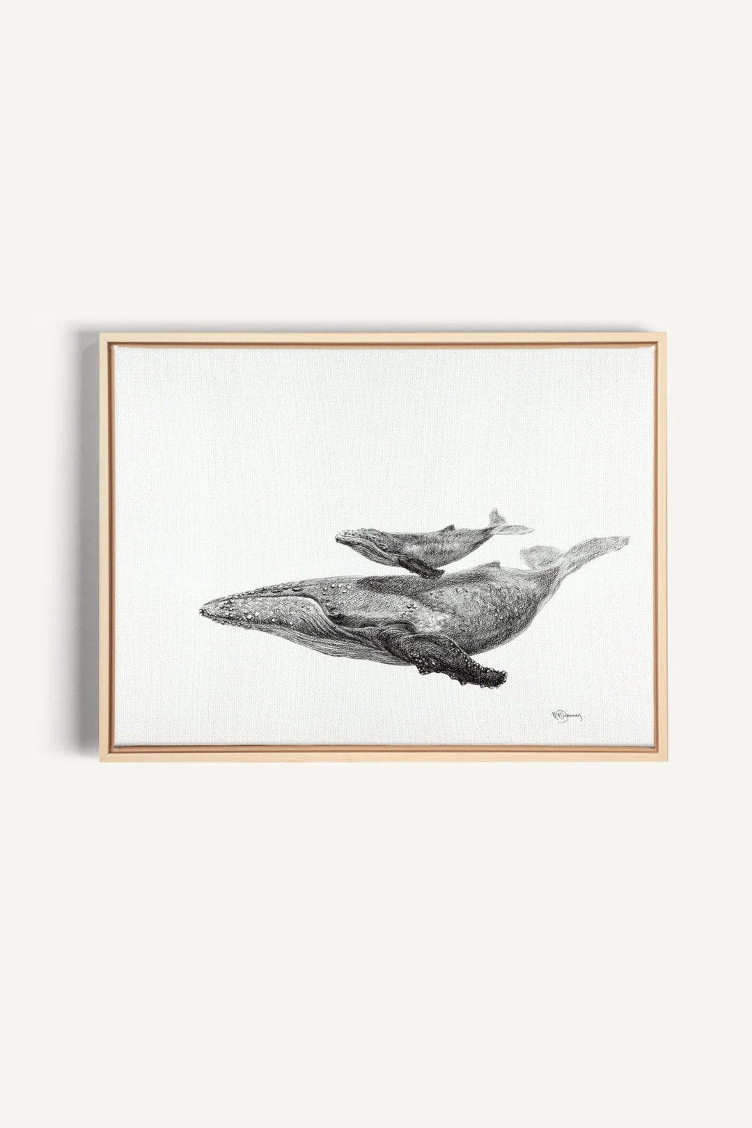 Whale with calf, canvas print - LE NID atelier