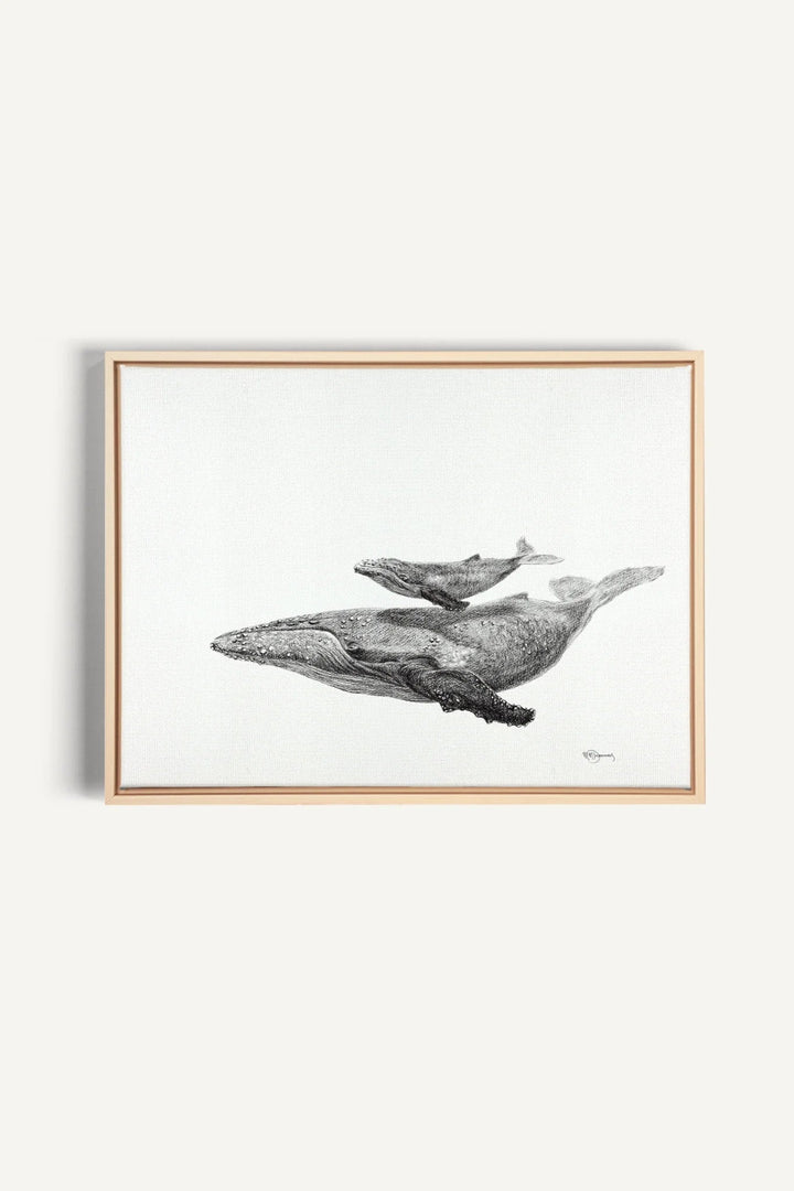 Whale with calf, canvas print - LE NID atelier