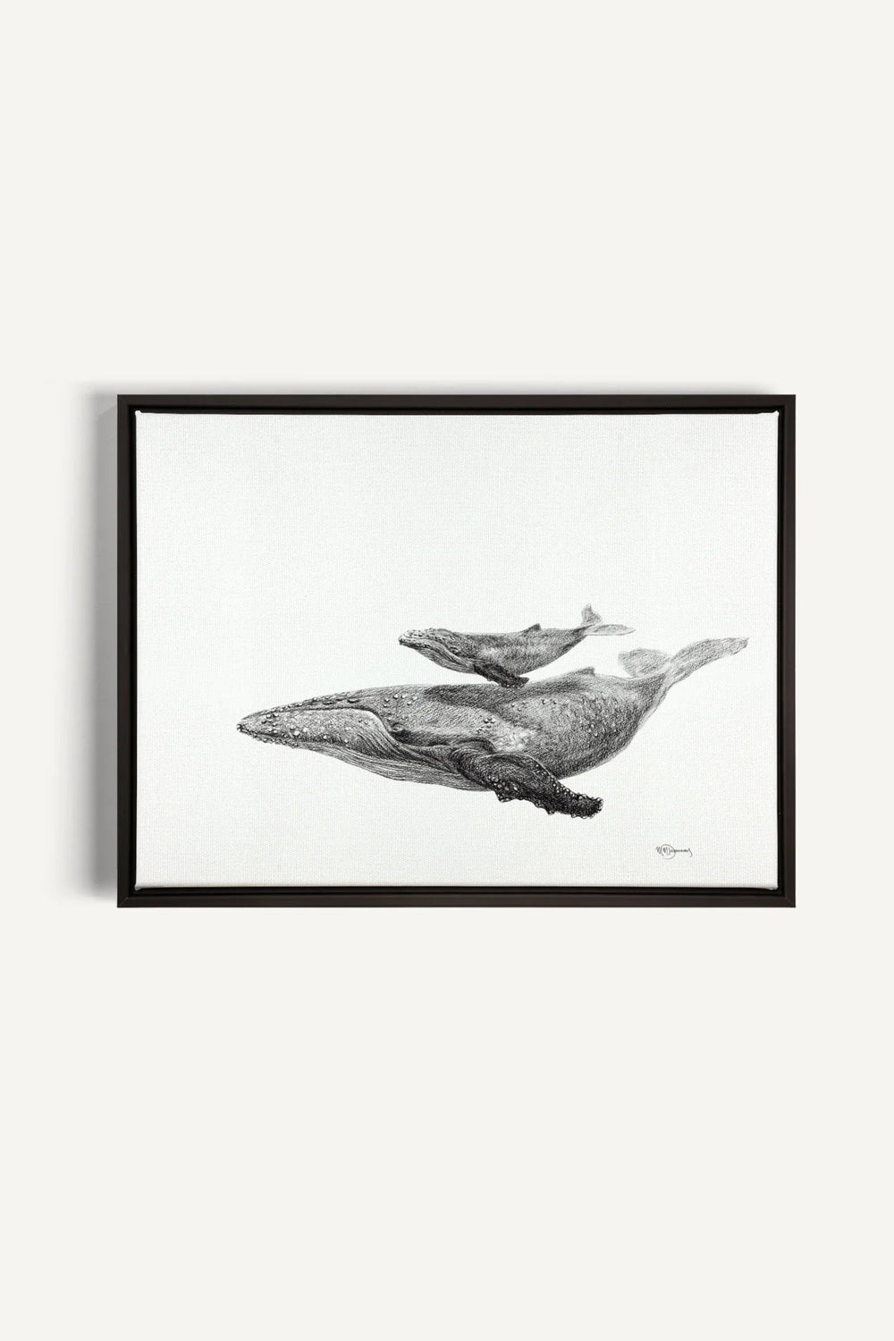 Whale with calf, canvas print - LE NID atelier