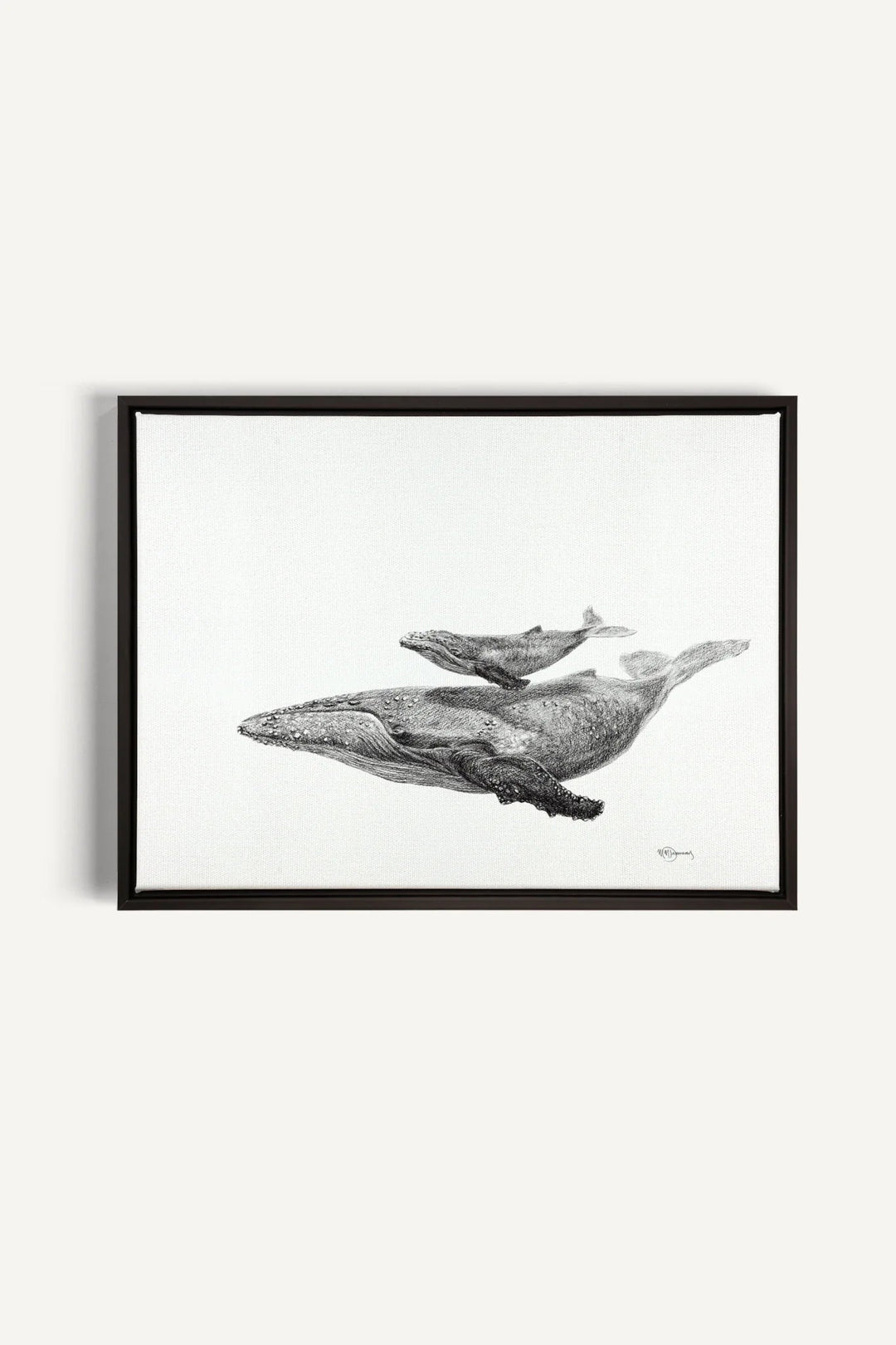 Whale with calf, canvas print - LE NID atelier