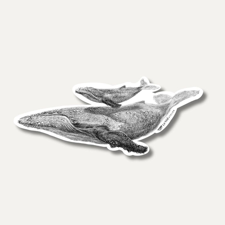 Whale with cub - Magnet - LE NID atelier
