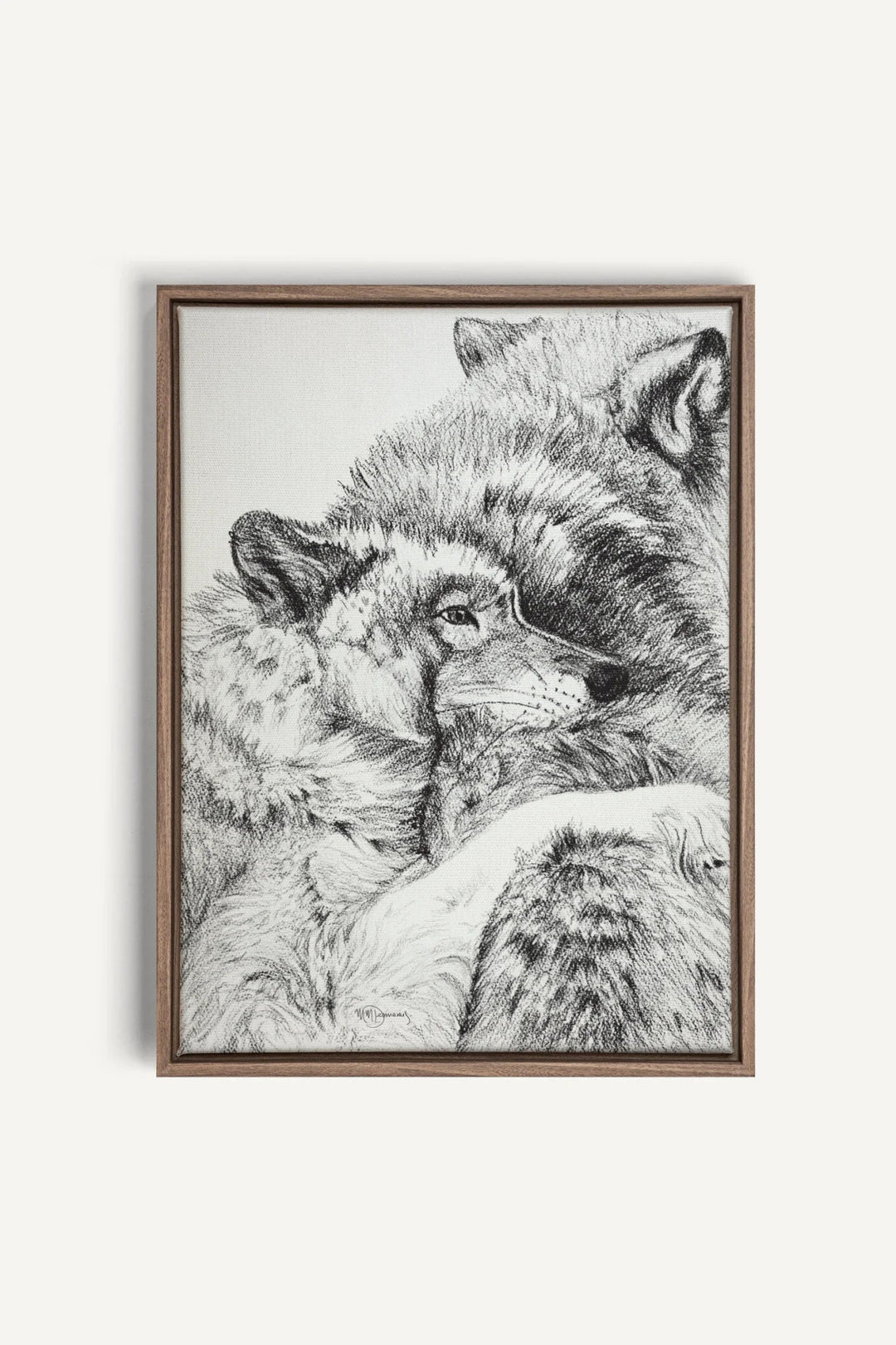 Wolf Cuddles, canvas print - LE NID atelier