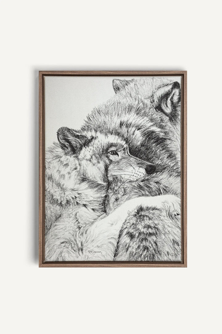 Wolf Cuddles, canvas print - LE NID atelier