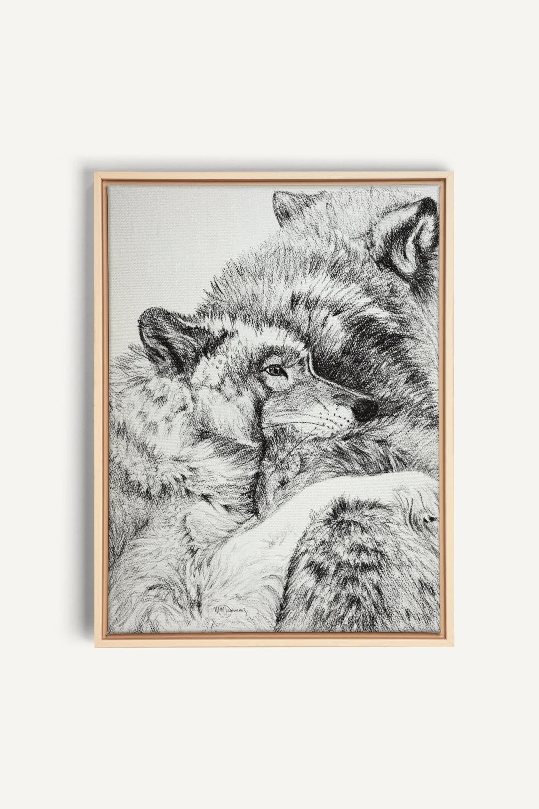Wolf Cuddles, canvas print - LE NID atelier