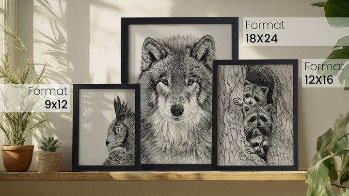 Wolf Portrait illustration - Rigid Framed Canvas - LE NID atelier