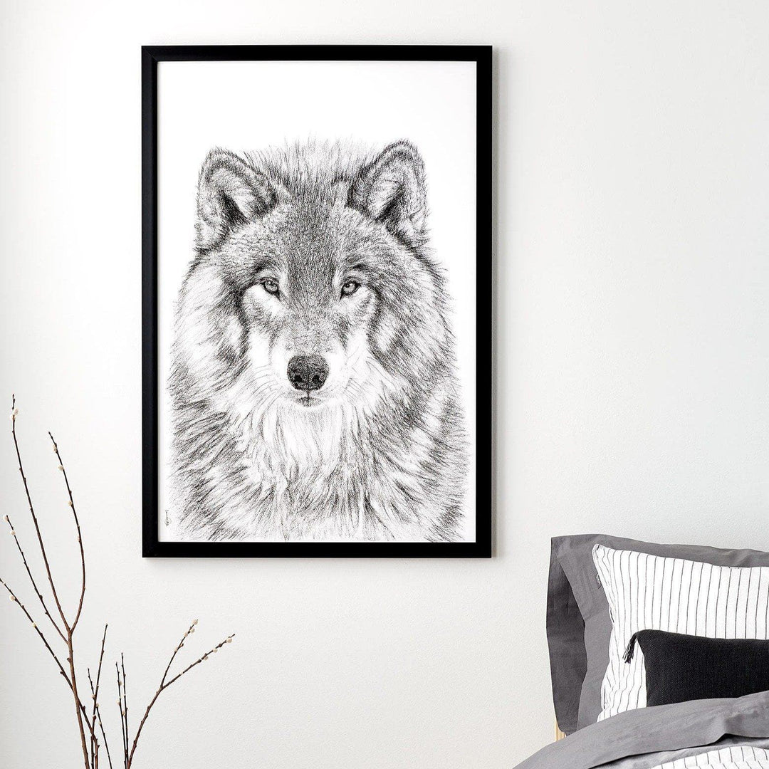 Wolf Portrait illustration - Rigid Framed Canvas - LE NID atelier