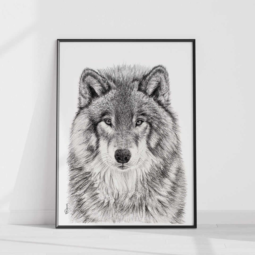 Wolf Portrait illustration - Rigid Framed Canvas - LE NID atelier