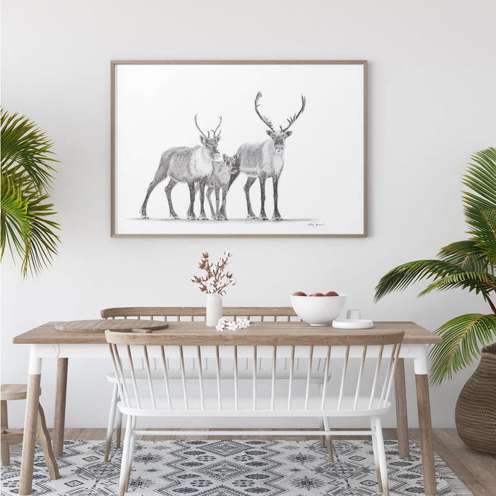 Famille de Caribous - illustration