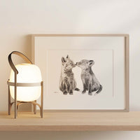 Adorables bébés renards - affiche