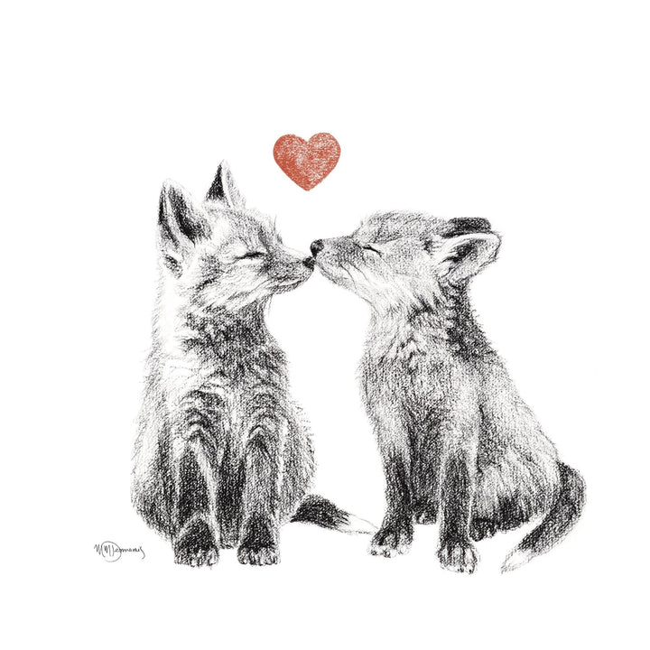 Adorable Foxes Valentines day Greeting Card - LE NID atelier