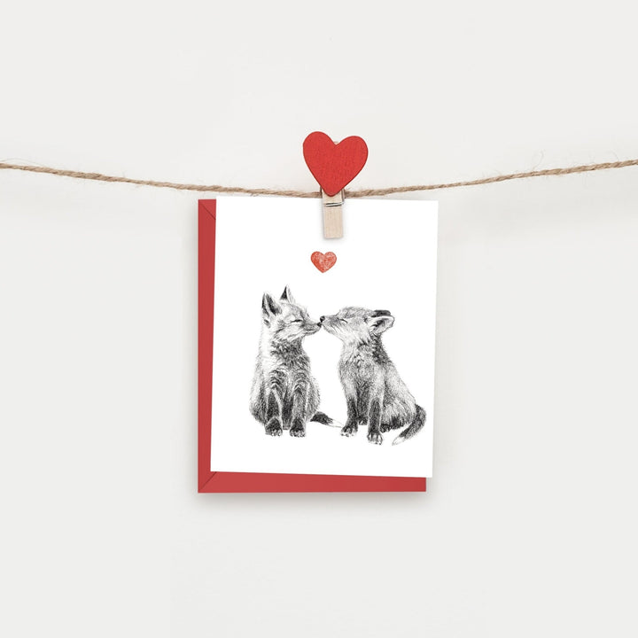 Adorable Foxes Valentines day Greeting Card - LE NID atelier