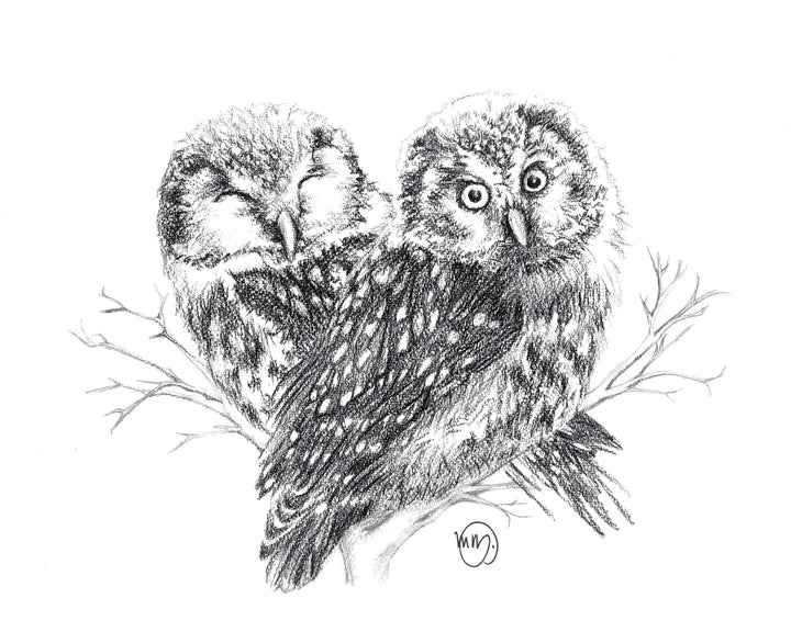 Adorable Owls in love - LE NID atelier