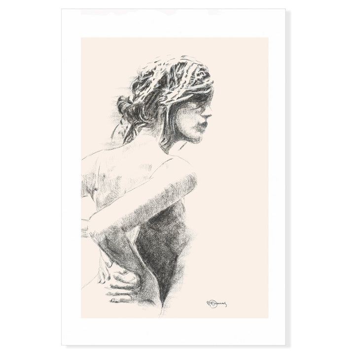 Charcoal Women Figure - Black on cream - LE NID atelier